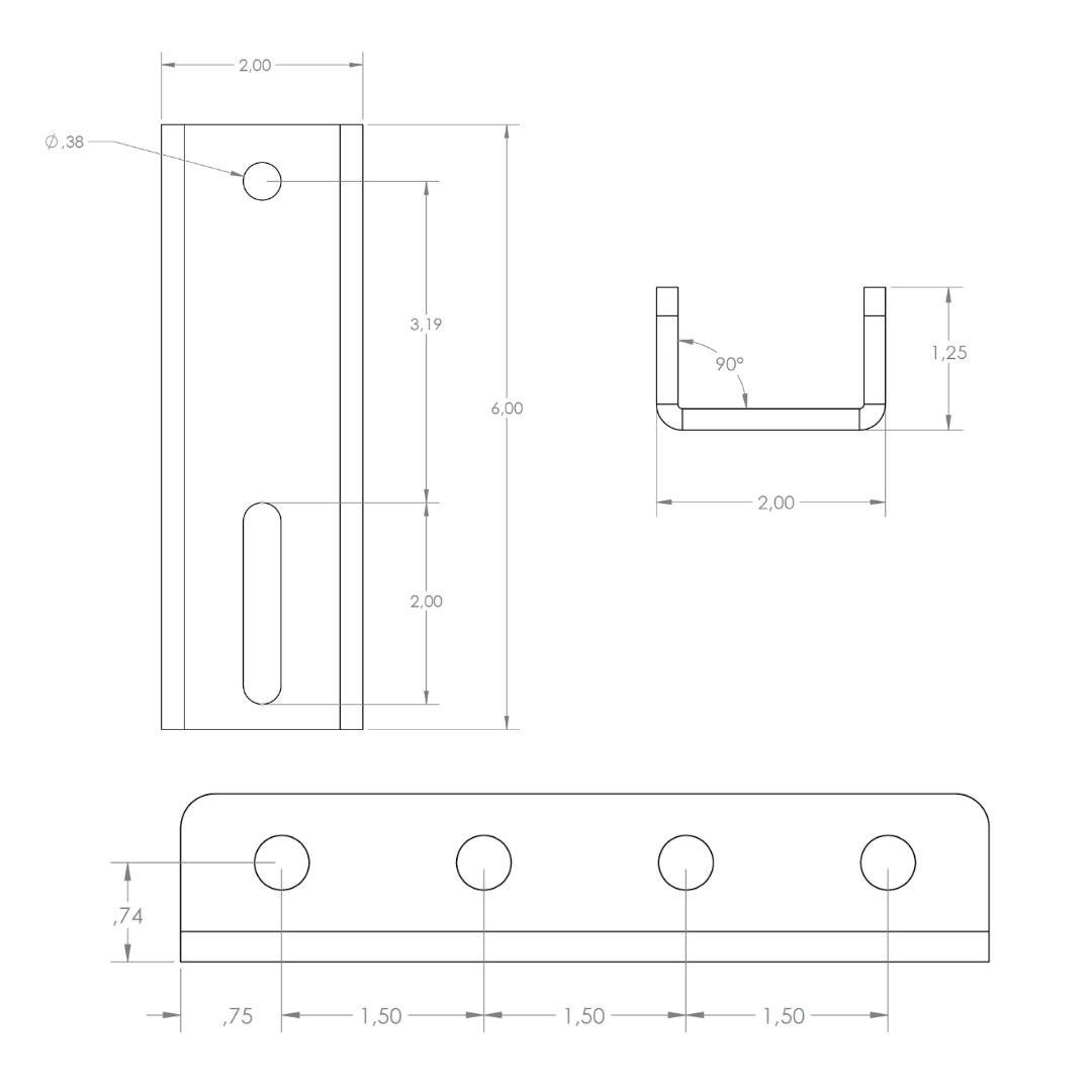 U-shaped plates - For mounting Rooftop Tents